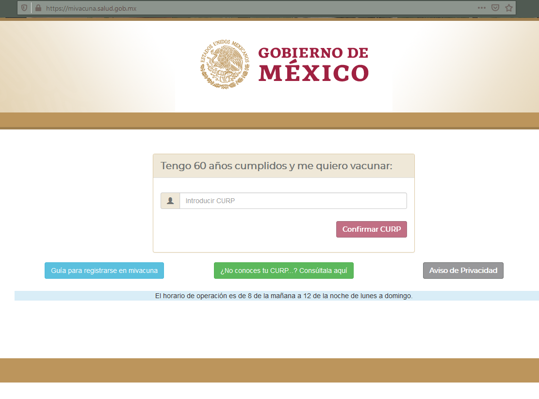 Con página caída inicia registro electrónico para vacunación de adultos mayores #regionmx