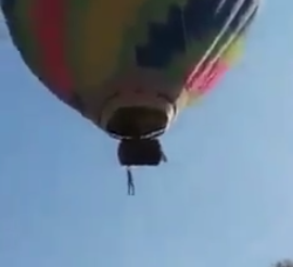 Hombre queda colgado de globo aerostático en Teotihuacan #regionmx