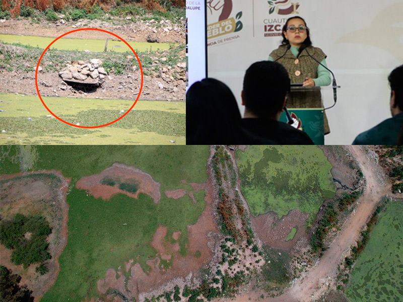 Dirección de Medio Ambiente y Sustentabilidad de Cuautitlán Izcalli labora en clausura de diques en presa Lago de Guadalupe  #regionmx