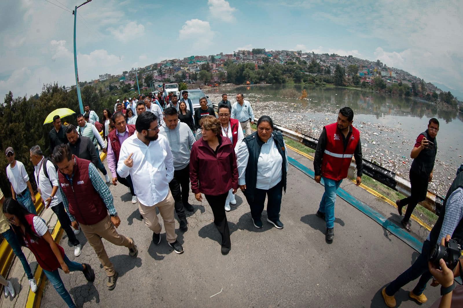 Isaac Montoya y Delfina Gómez supervisan desfogue de la presa Los Cuartos #regionmx
